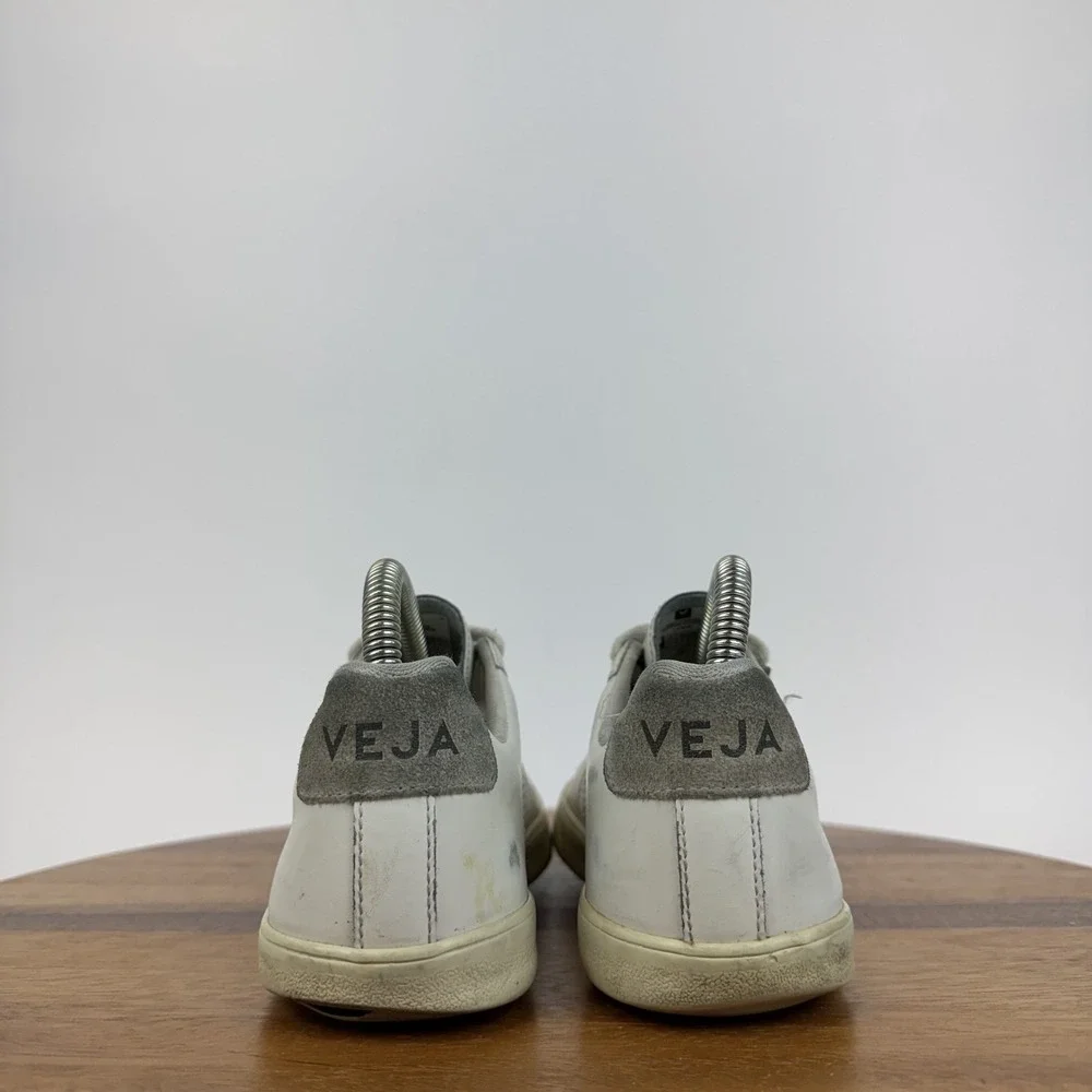 Womens Veja Esplar Logo White Leather Comfort Casual Sneakers Shoes Size 5 M‎